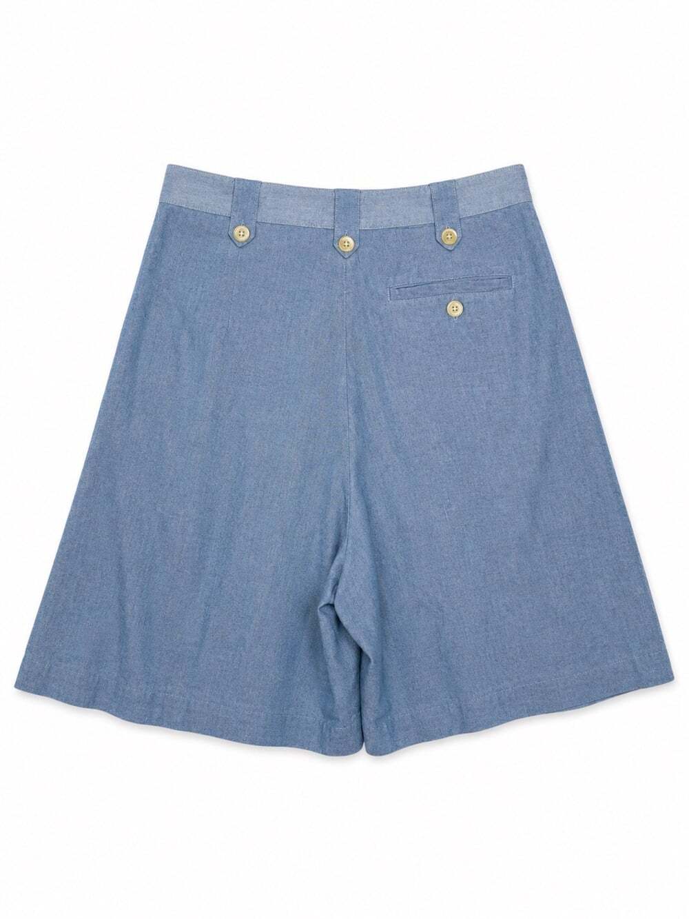 GAP Vintage 90's Chambray Pleated Wide Leg Shorts High WaistButton Front 11/12 - Picture 3 of 8